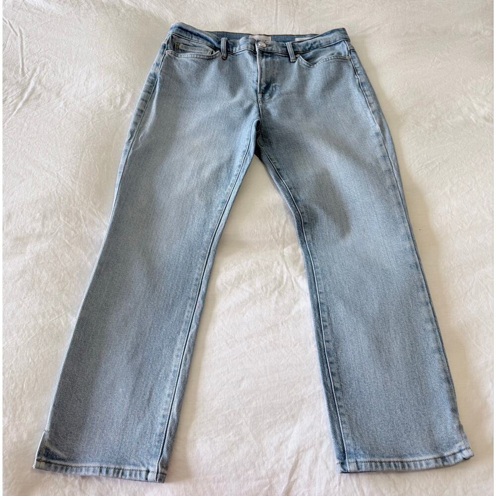 Frame | SZ 31 | Le High Straight Cropped Ankle Denim Caye Sand Light Wash